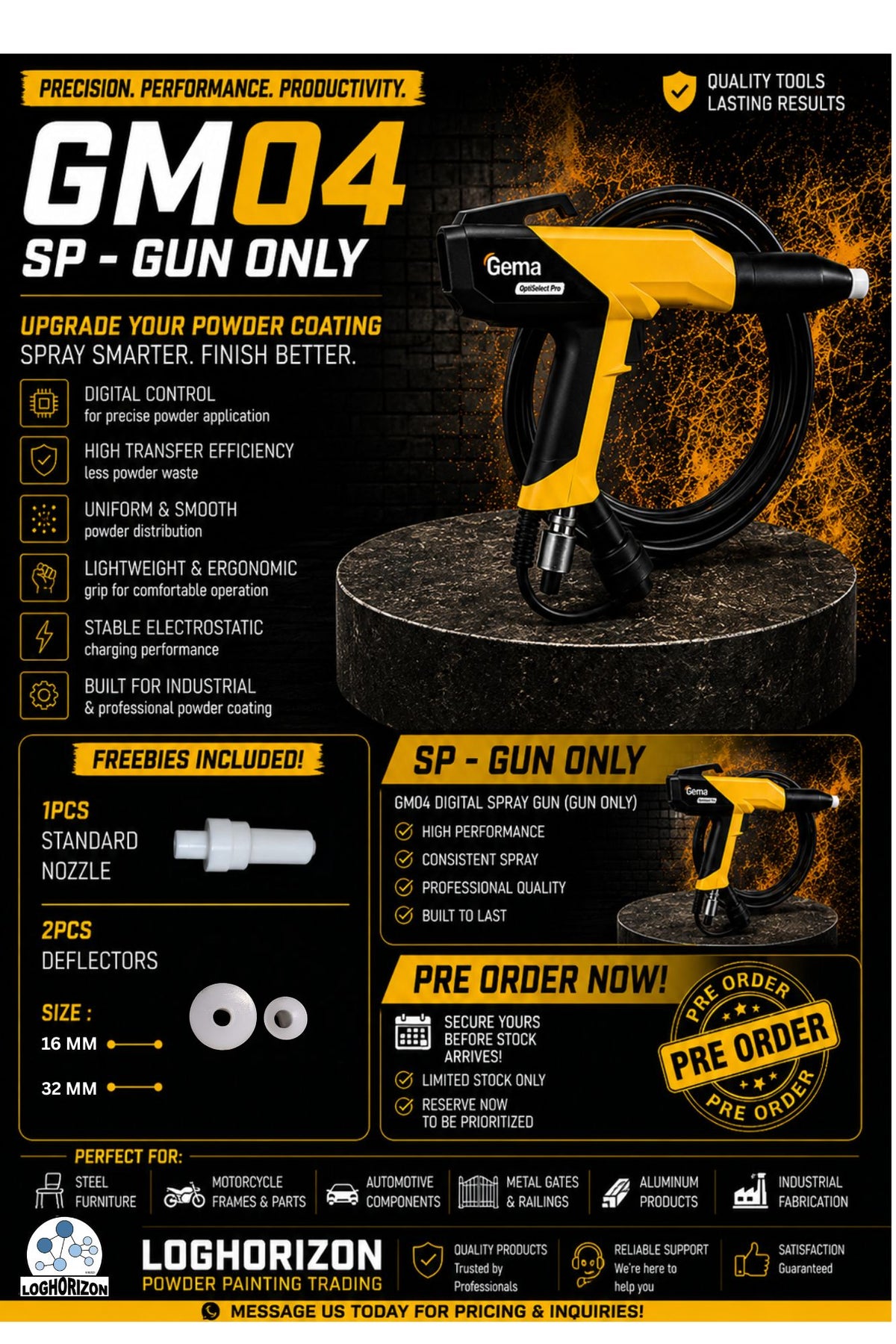 G45 GM04 DIGITAL SPRAY GUN ( GUN ONLY )