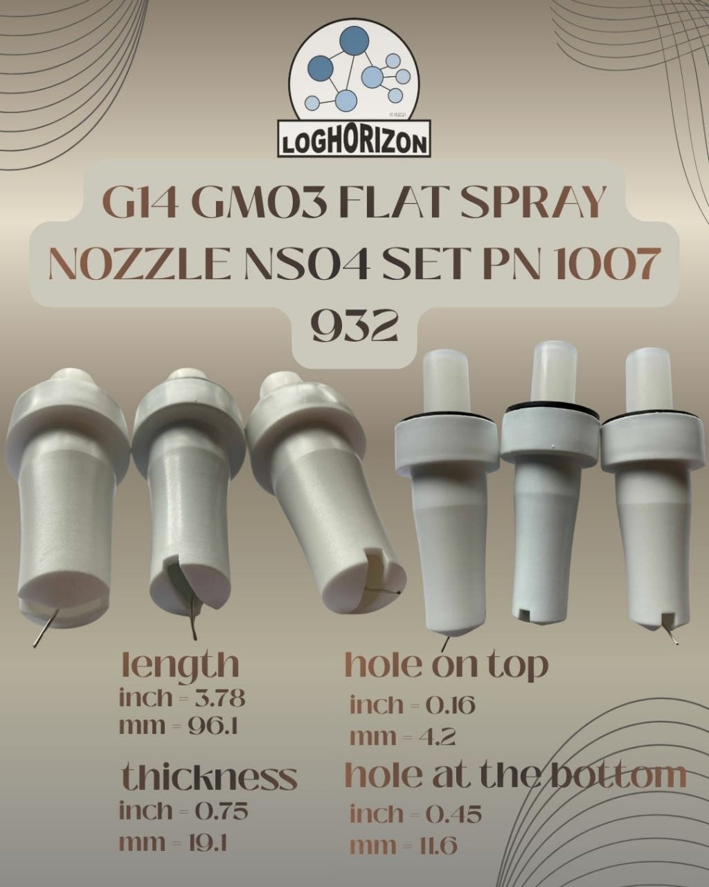 G14 GM03 flat Spray Nozzle NS04 Set PN 1007 932