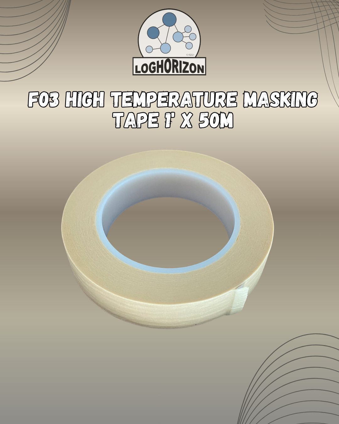 F03 High Temperature Masking Tape 1" X 50M