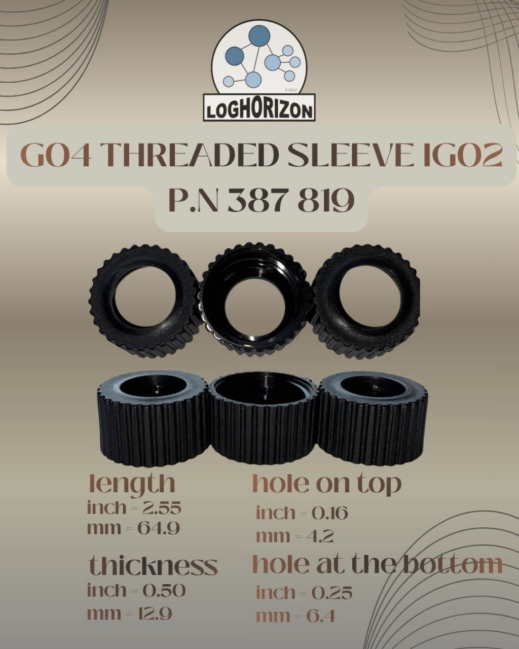G04 Threaded Sleeve IG02 P.N. 387 819